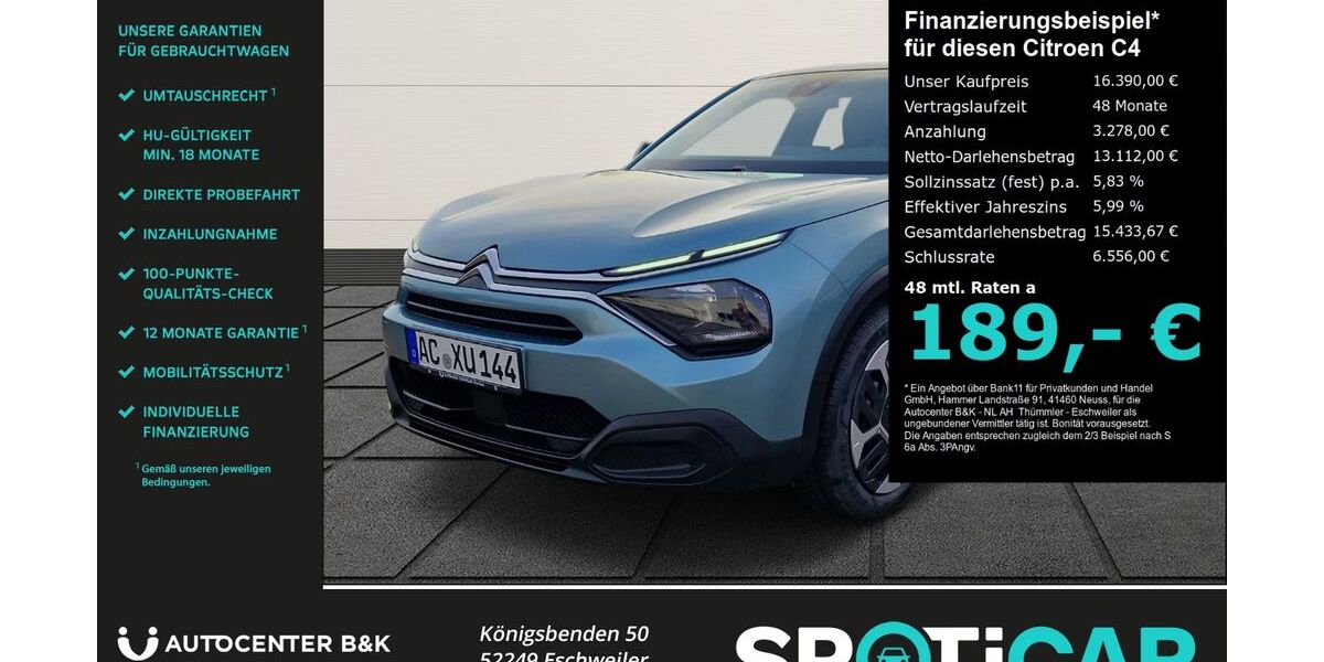Citroen C4 16.990 km 16.290 € Eschweiler 52249