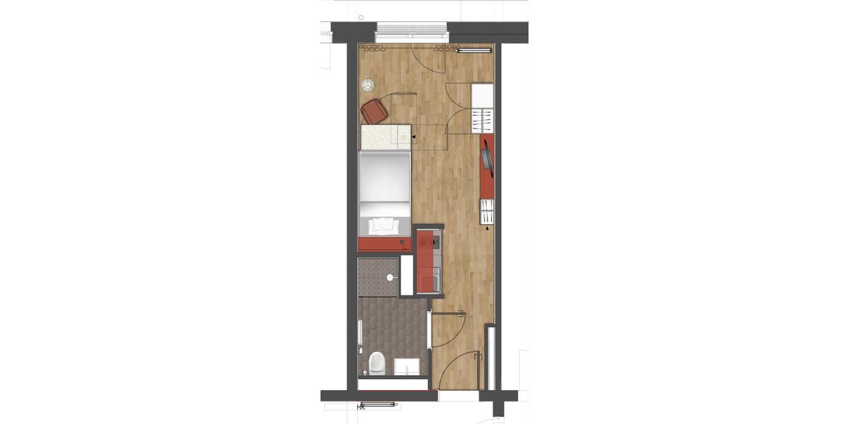 Etagenwohnung Aachen Aachen-Mitte - 1 Zimmer, 26 m&sup2;, 258&euro; | Angebot:26522665