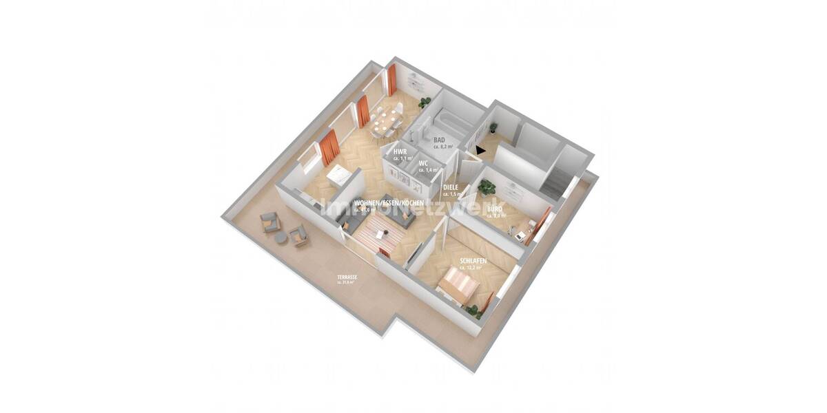 Etagenwohnung Düren / Rölsdorf Boisdorfer Siedlung - 3 Zimmer, 85 m&sup2;, 369.500&euro; | Angebot:26898210
