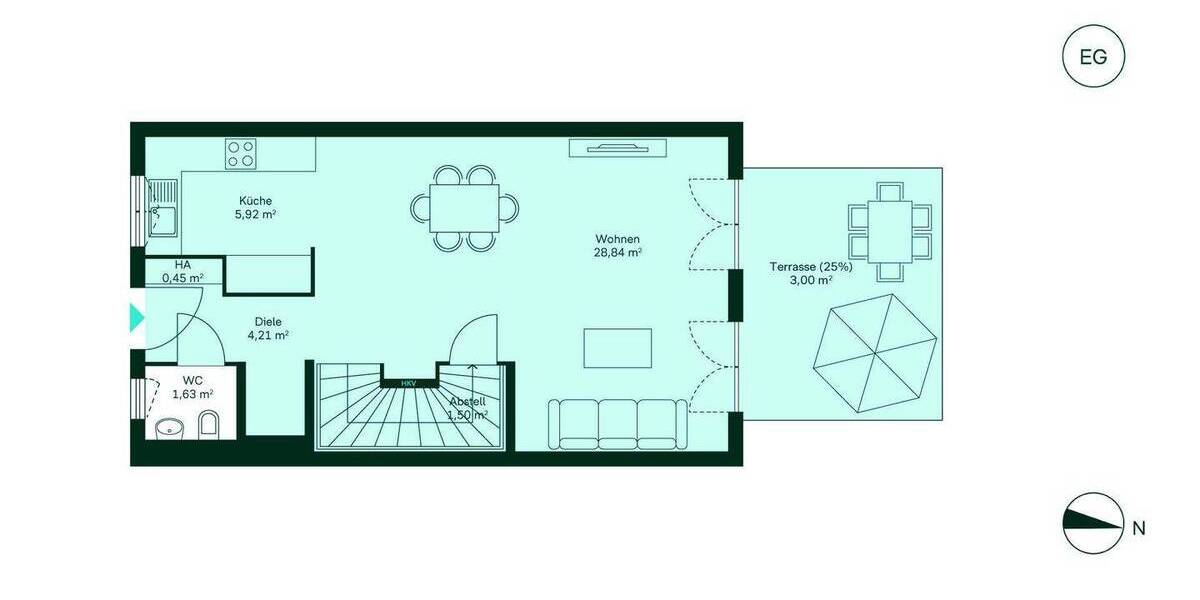 Reihenmittelhaus Düren Mariaweiler-Hoven - 4 Zimmer, 103 m&sup2;, 429.900&euro; | Angebot:26919789