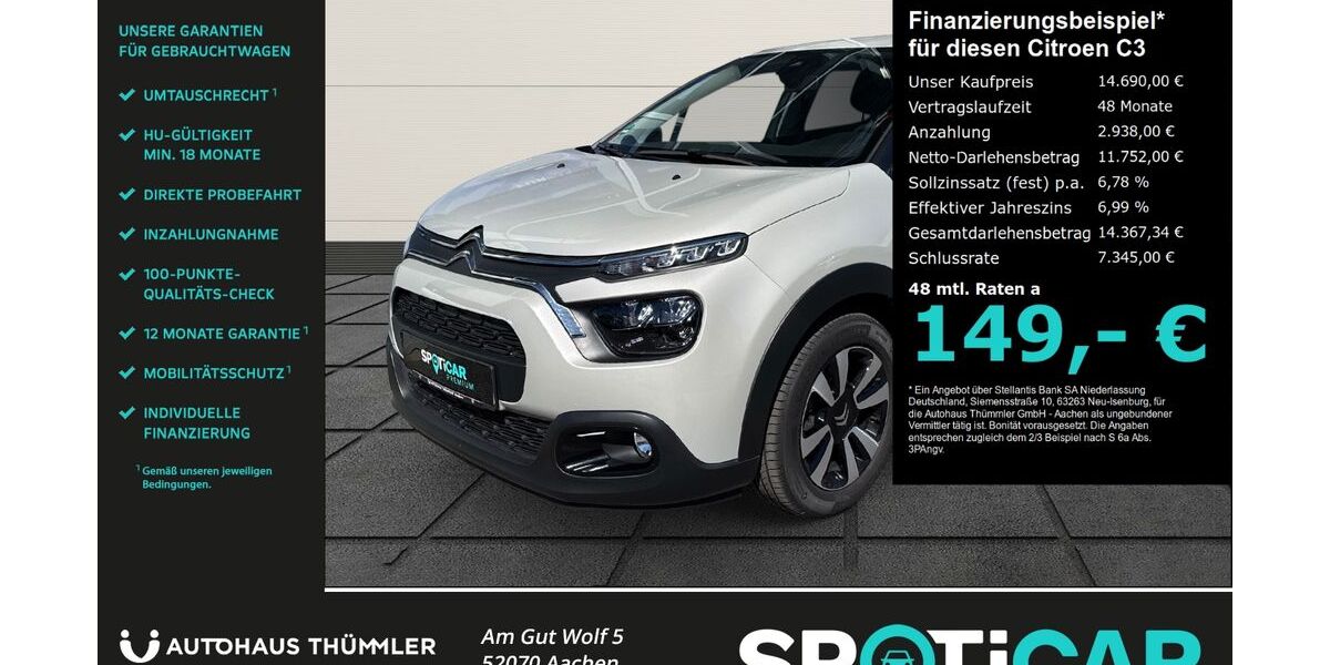 Citroen C3 19.998 km 14.690 &euro; Aachen 52070