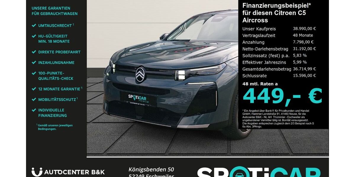 Citroen C5 Aircross 3.999 km 34.990 &euro; Eschweiler 52249