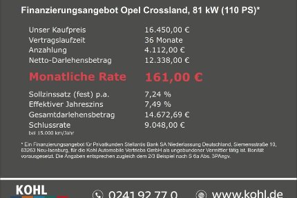 Opel Crossland (X) 55.500 km 16.450 &euro; Aachen 52078
