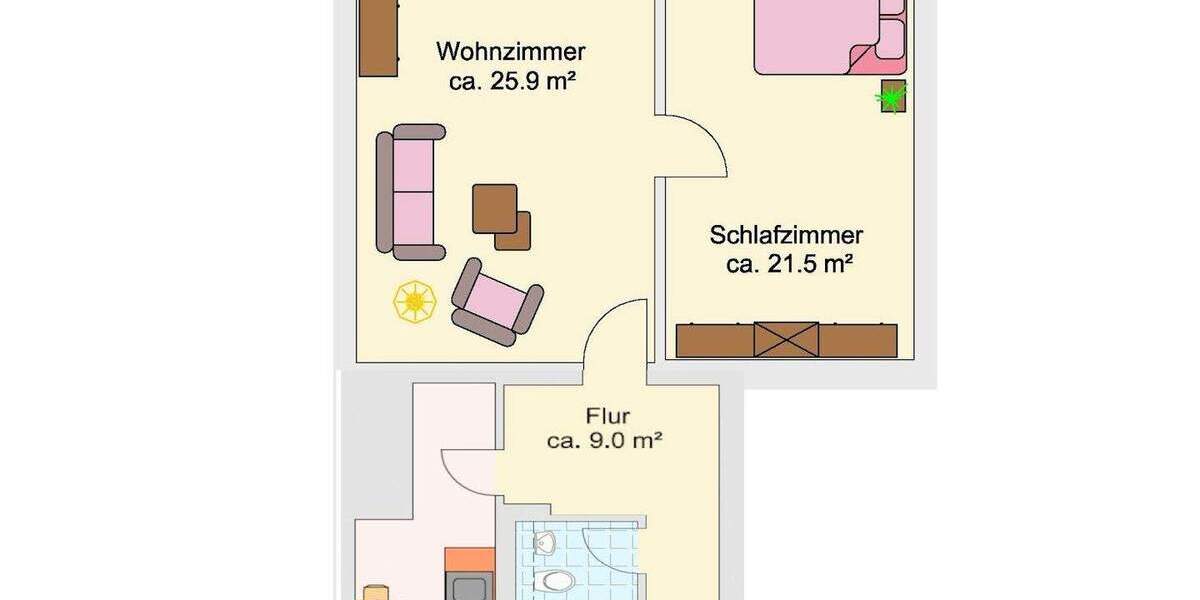 Etagenwohnung Aachen Frankenberger Viertel - 2 Zimmer, 72 m&sup2;, 651&euro; | Angebot:25672140