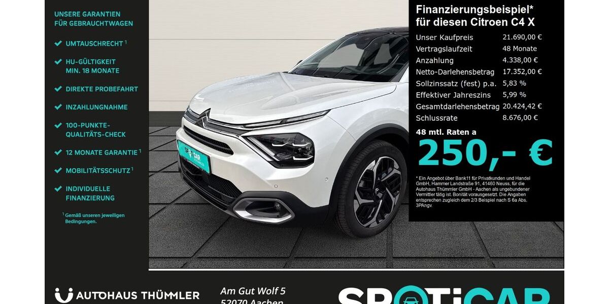 Citroen C4 X 31.540 km 21.490 &euro; Aachen 52070