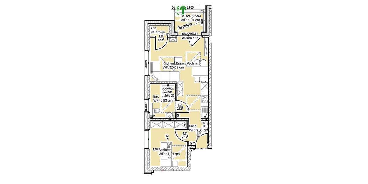 Etagenwohnung Geilenkirchen Tripsrath - 2 Zimmer, 49 m&sup2;, 212.200&euro; | Angebot:25687012