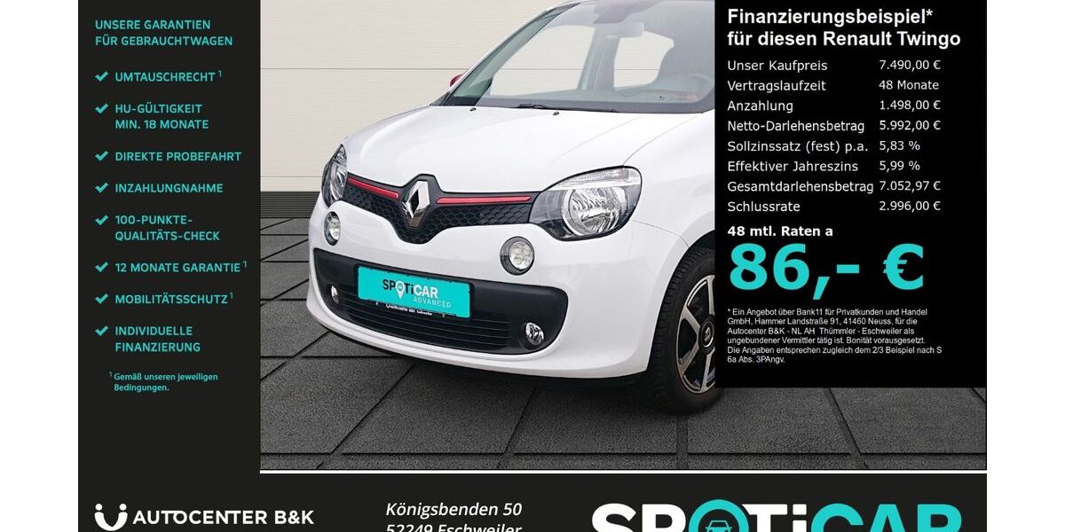 Renault Twingo 86.700 km 7.490 &euro; Eschweiler 52249
