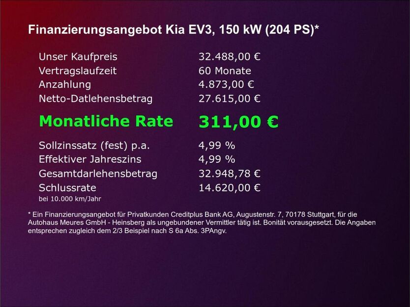 Kia EV3 17.965 km 31.988 € Heinsberg 52525