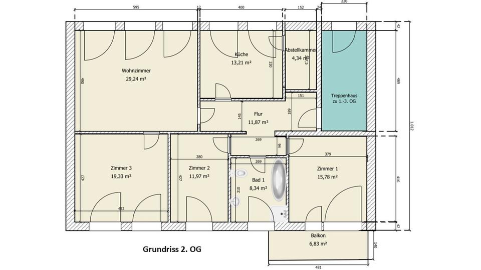 Etagenwohnung Eschweiler - 4 Zimmer, 112 m&sup2;, 952&euro; | Angebot:26478504