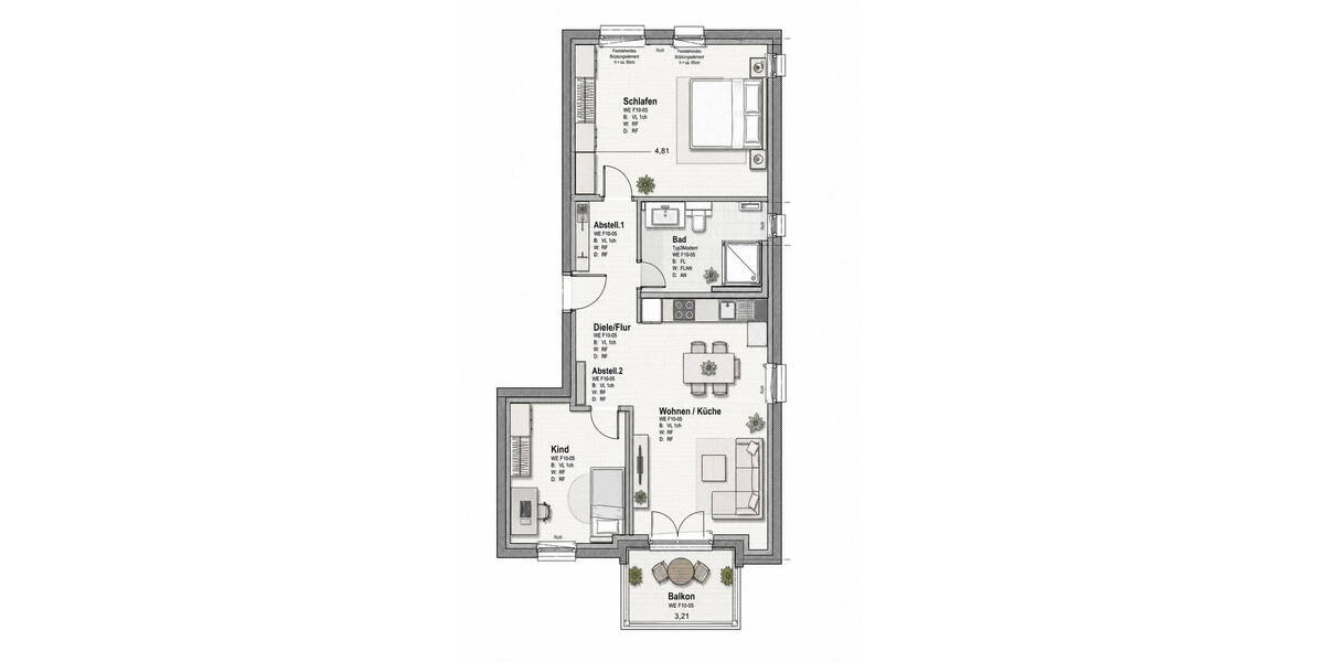 Etagenwohnung Aachen Brand - 3 Zimmer, 69 m&sup2;, 290.000&euro; | Angebot:26486744