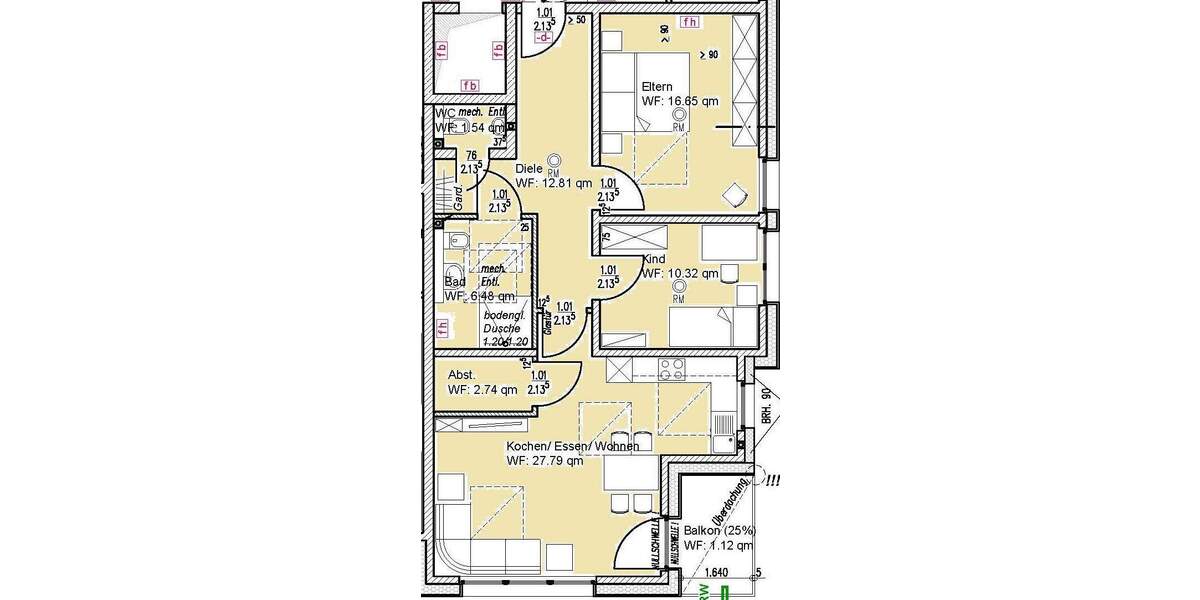 Etagenwohnung Geilenkirchen Tripsrath - 3 Zimmer, 79 m&sup2;, 333.800&euro; | Angebot:25686984