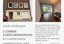 3-Zimmer Eigentumswohnung: eigener Garten, Düren Scharnhorststr.