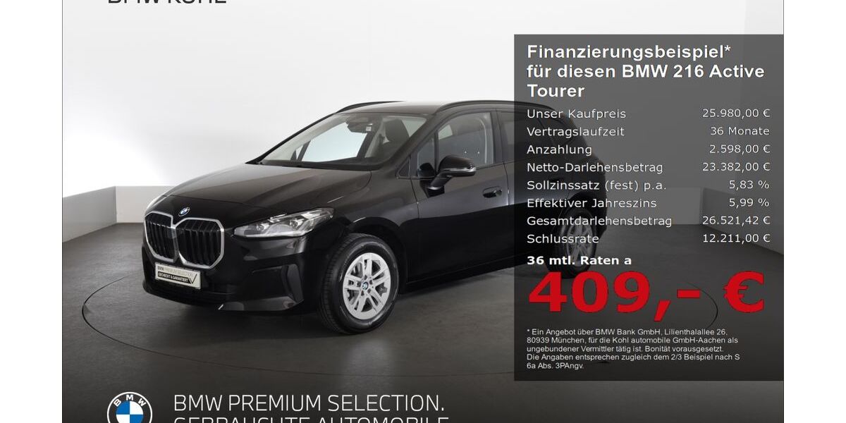 BMW 216 Active Tourer 5.394 km 25.980 &euro; Aachen 52078