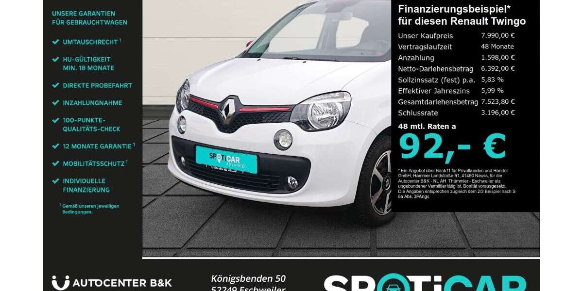 Renault Twingo 86.700 km 7.990 &euro; Eschweiler 52249