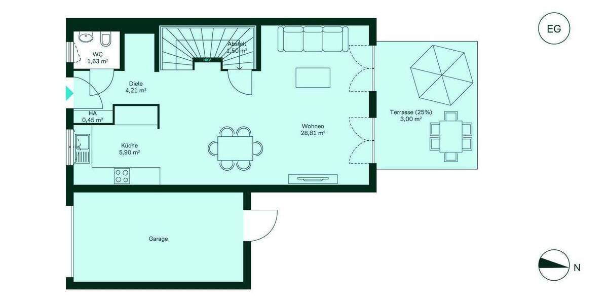 Reihenmittelhaus Düren Mariaweiler-Hoven - 4 Zimmer, 103 m&sup2;, 459.900&euro; | Angebot:26908845