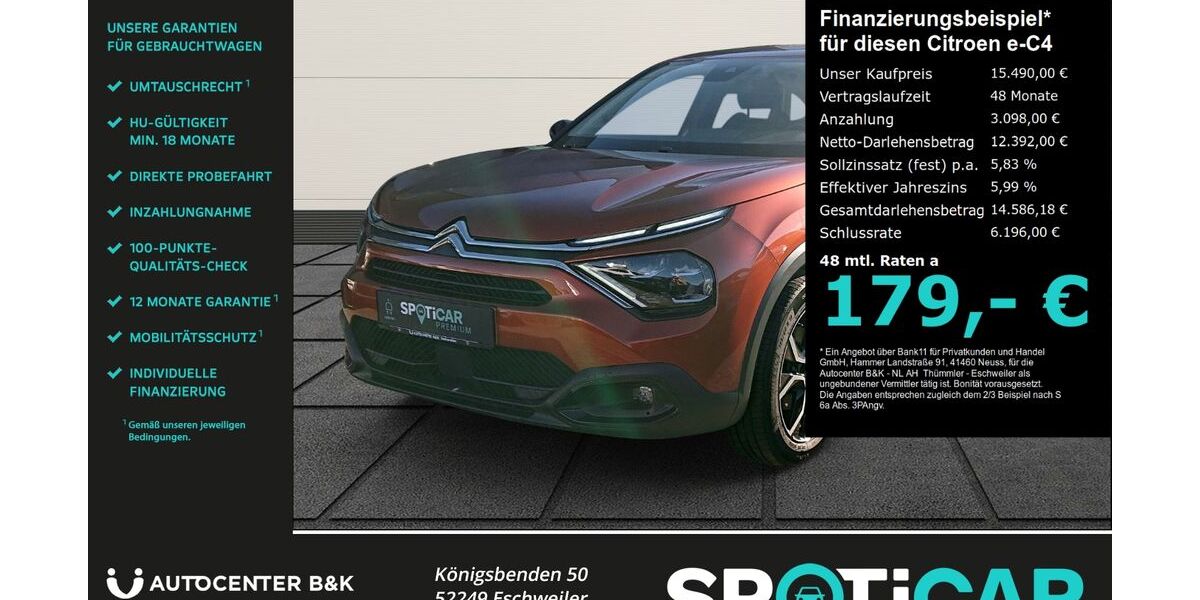 Citroen ë-C4 26.900 km 14.750 &euro; Eschweiler 52249