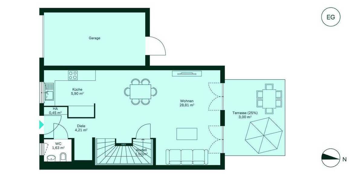 Reihenmittelhaus Düren Mariaweiler-Hoven - 4 Zimmer, 103 m&sup2;, 459.900&euro; | Angebot:26908857