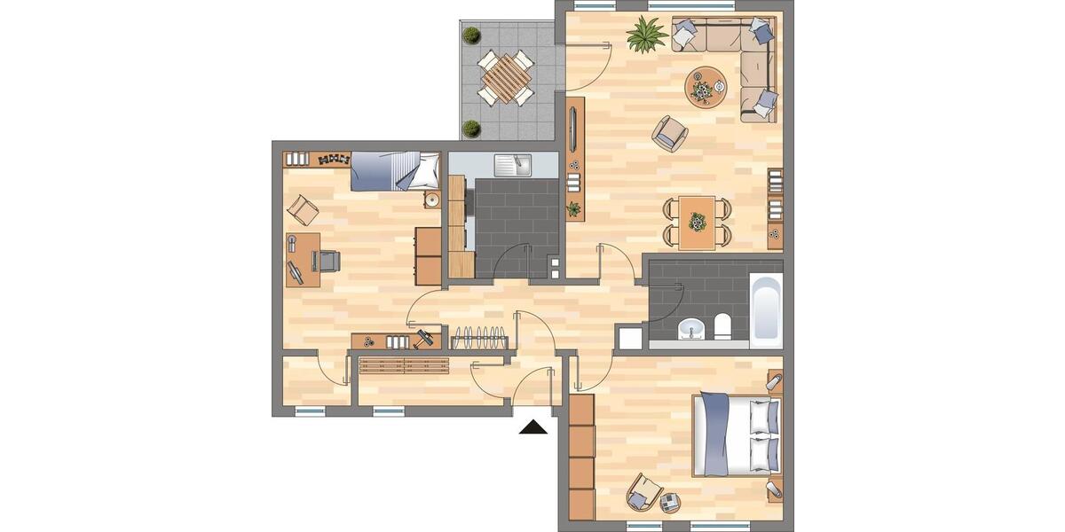 Etagenwohnung Baesweiler - 3 Zimmer, 69 m&sup2;, 386&euro; | Angebot:25810855