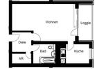 Direkt einziehen! Frisch renoviertes 1-Zimmer-Apartment + Loggia, separate Küche, Wannenbad, Aufzug 1 zimmer
