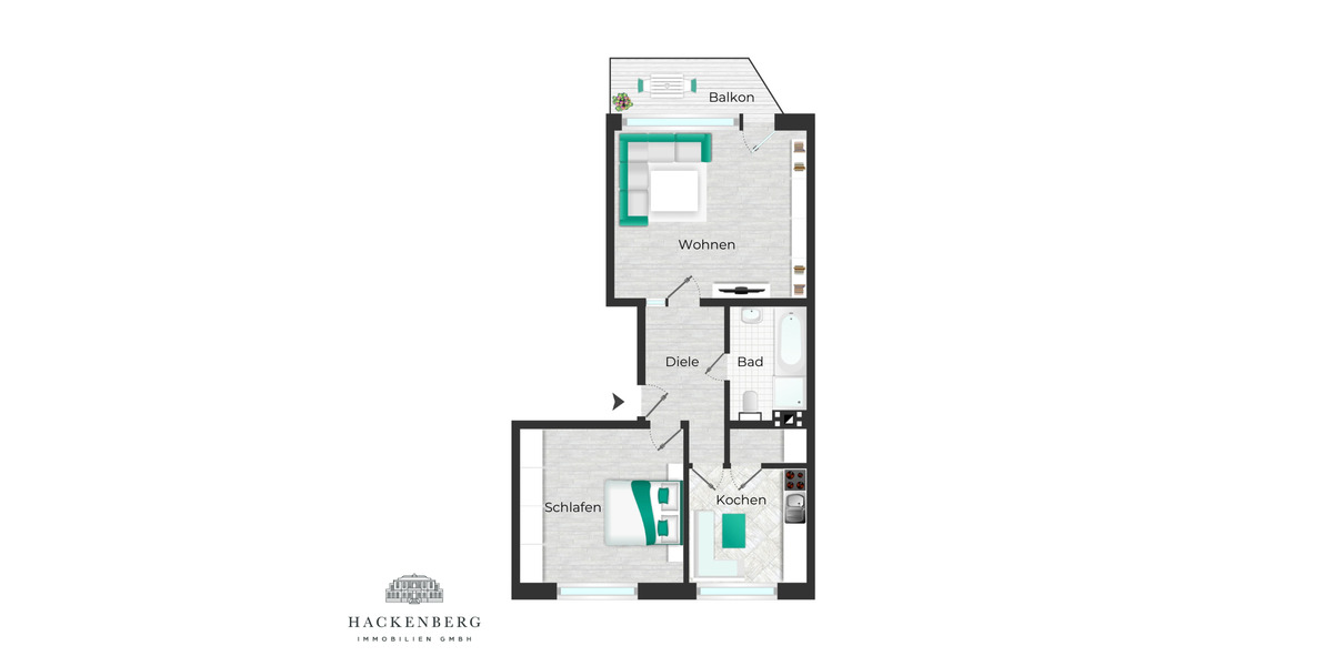 Etagenwohnung Würselen - 2 Zimmer, 53 m&sup2;, 130.000&euro; | Angebot:25731674