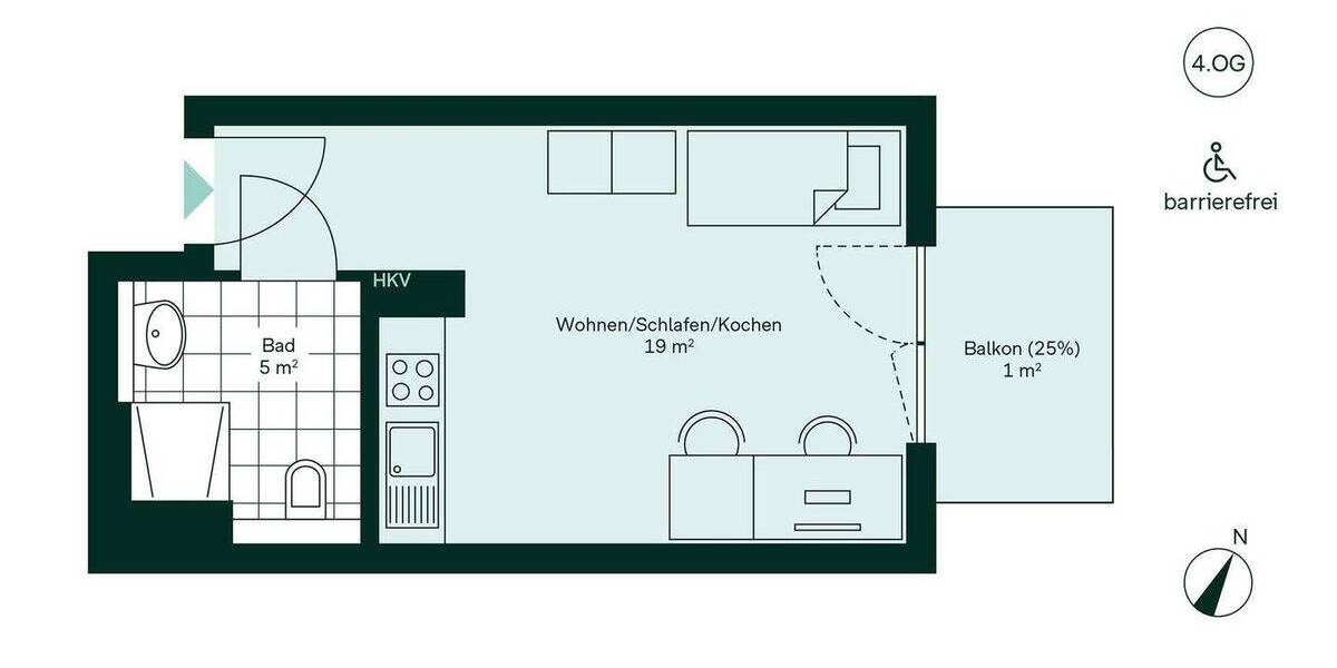 Kompakt investieren mit Ausblick 1 zimmer