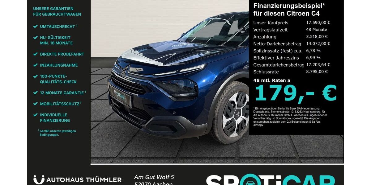 Citroen C4 20.634 km 17.590 &euro; Aachen 52070