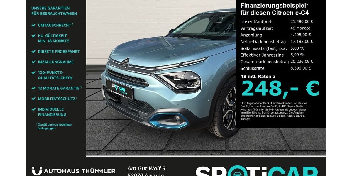 Citroen ë-C4 27.401 km 20.590 &euro; Aachen 52070