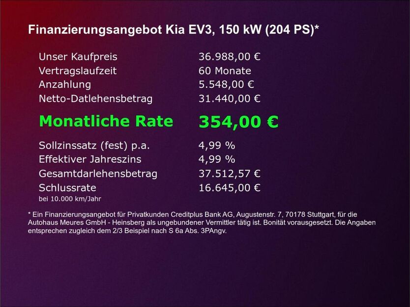 Kia EV3 8.521 km 36.988 € Heinsberg 52525
