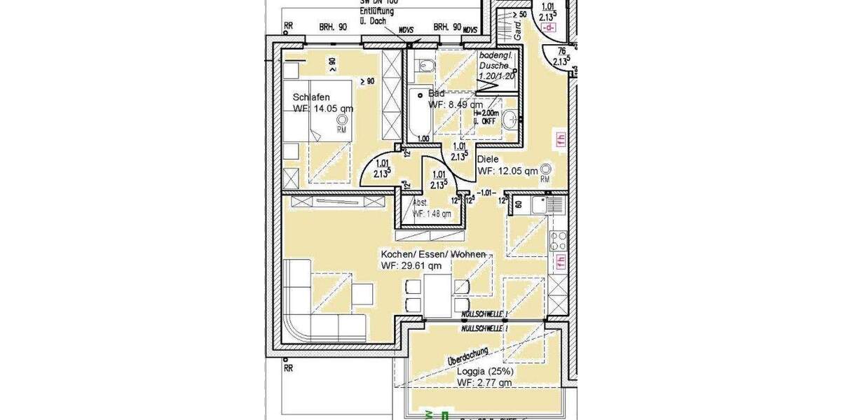 Etagenwohnung Geilenkirchen Tripsrath - 2 Zimmer, 68 m&sup2;, 289.800&euro; | Angebot:25687007