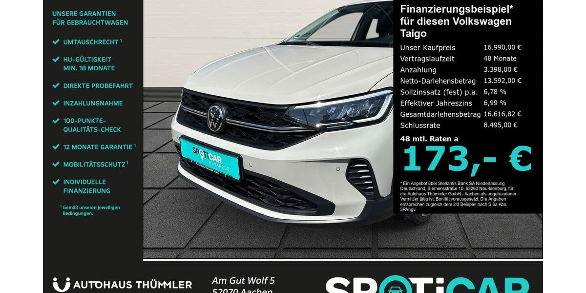 VW Taigo 23.309 km 16.890 &euro; Aachen 52070