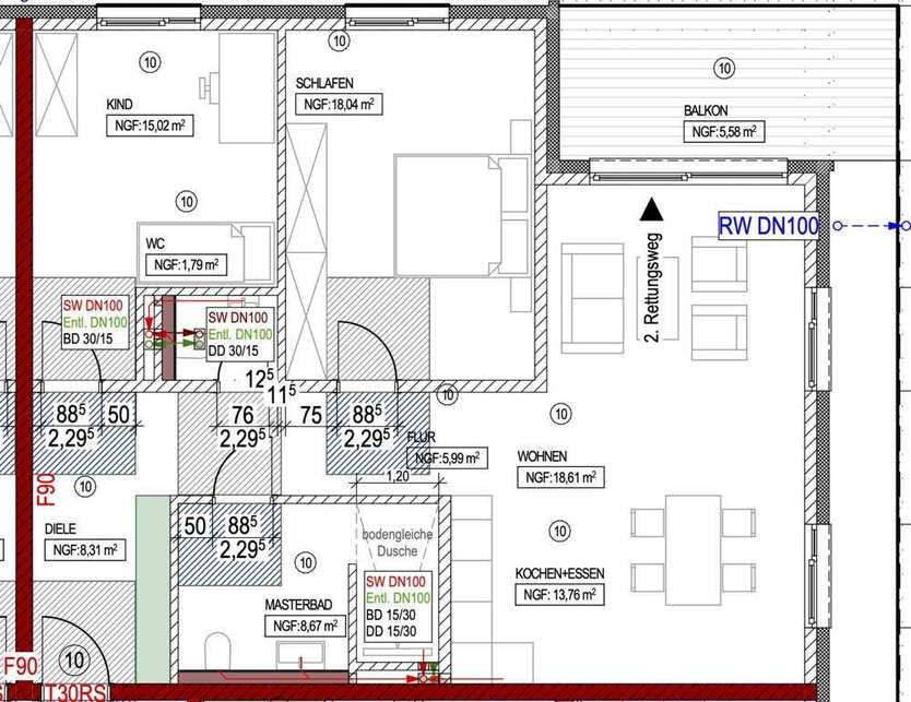 Wohnung zum Mieten in Düren 1.300 € 95.74 m²