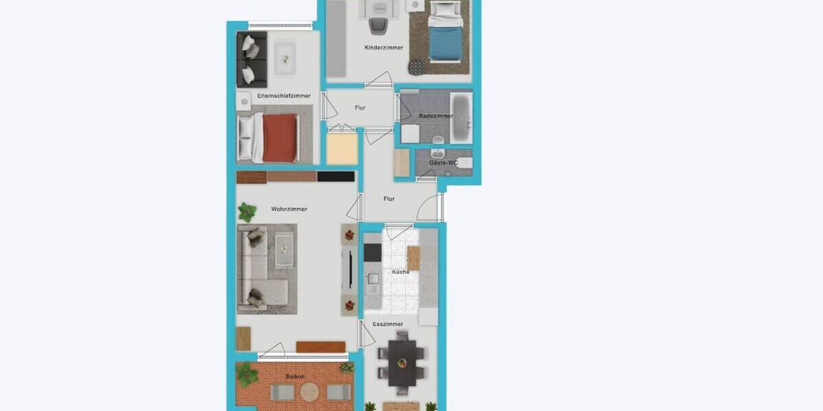 Etagenwohnung Aachen Aachen-Mitte - 3 Zimmer, 84 m&sup2;, 198.952&euro; | Angebot:26274457