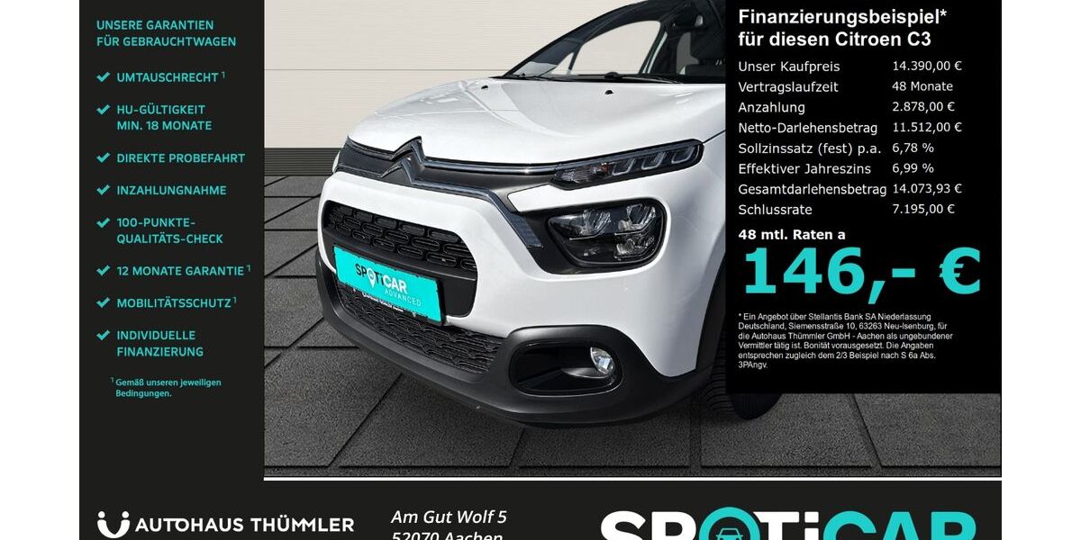 Citroen C3 29.280 km 14.190 &euro; Aachen 52070