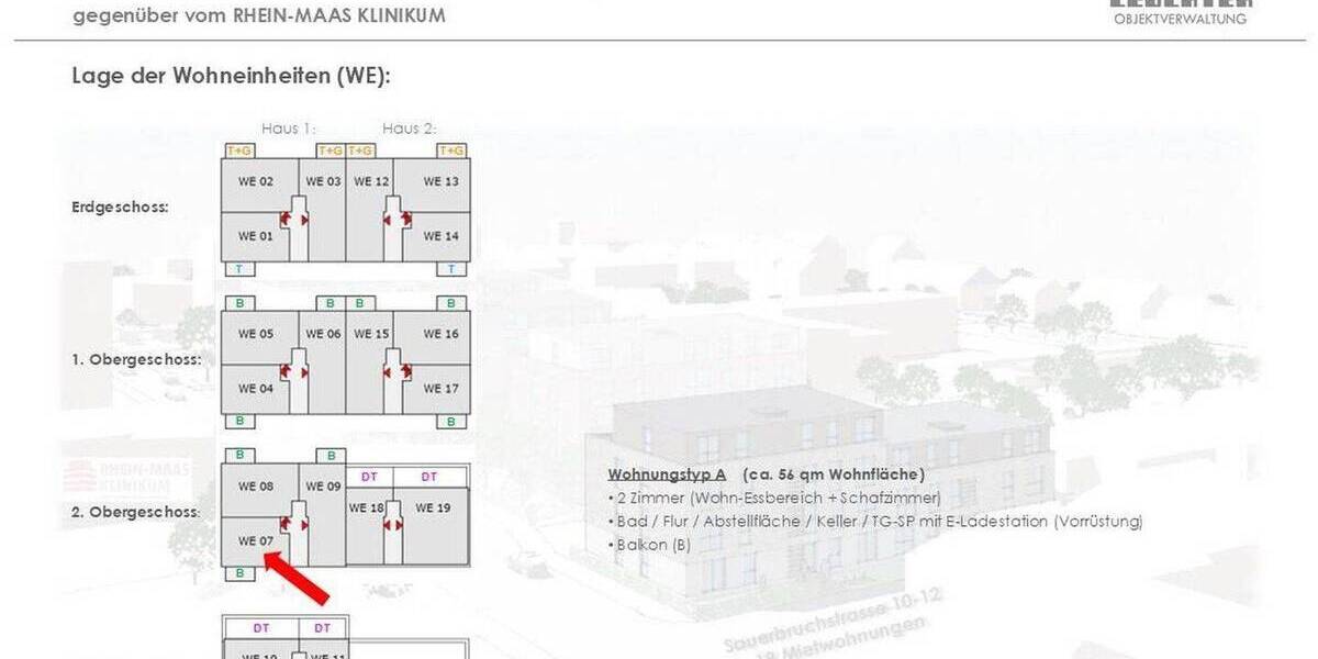 Etagenwohnung Würselen Oppen - 2 Zimmer, 56 m&sup2;, 740&euro; | Angebot:26851618