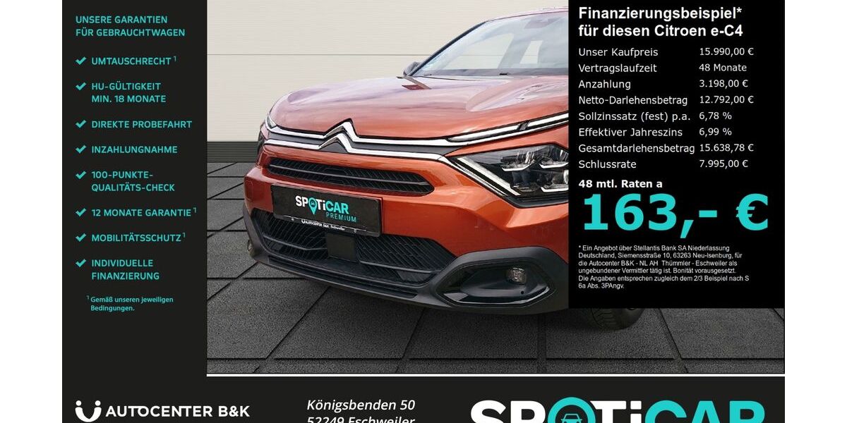Citroen ë-C4 28.980 km 15.990 &euro; Eschweiler 52249