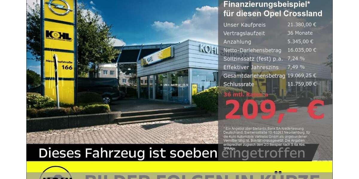 Opel Crossland 7.450 km 21.380 € Aachen 52078